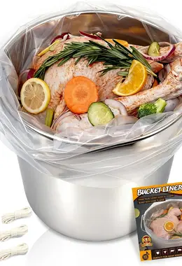 SCHVUBENR Turkey Brine Bags 5 Gallon Bucket Liner Bags